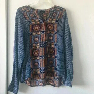 Tolani printed‎ silk blouse